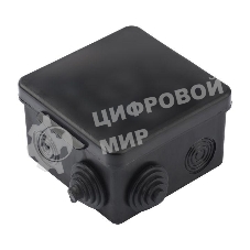 Коробка распаячная КМР-030-031 с крышкой 80х80х50 7 мембранных вводов IP54 черн. EKF plc-kmr-030-031-b