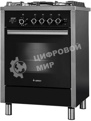 Плита газовая Gefest ПГ 6700-04 черный, конфорок 4 шт, духовка 52 л, 60 см x 85 см x 60 см