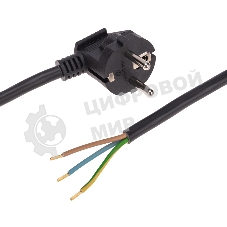 Шнур электрический с вилкой Rexant ПВС 3х1,5 мм², 2м черный