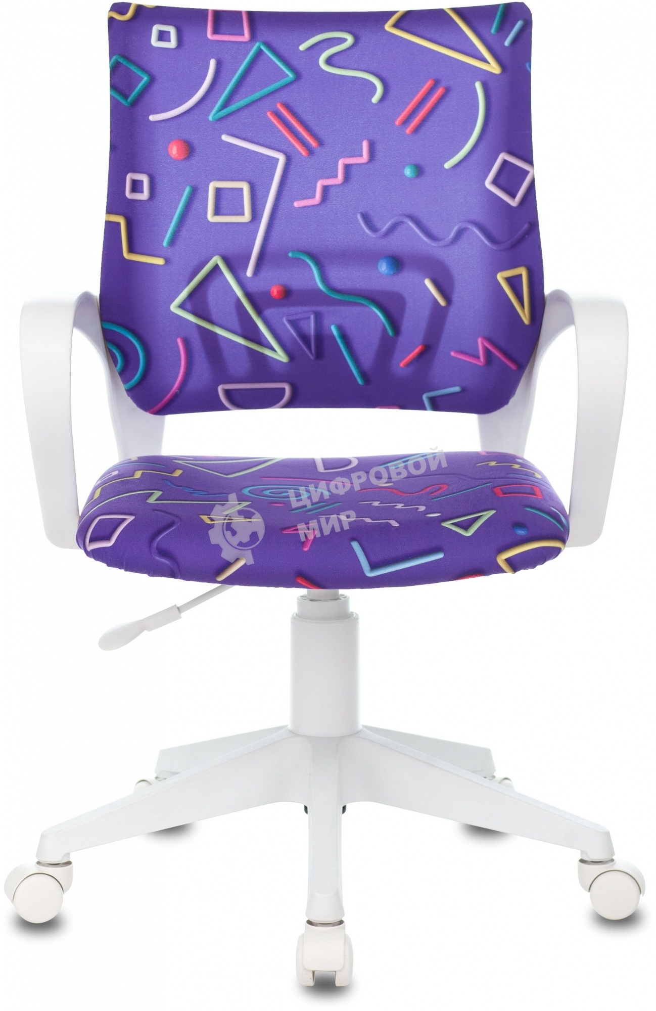 Кресло детское Бюрократ BuroKIDS 1 W Sticks 08 фиолетовый, крестов. пластик, пластик белый
