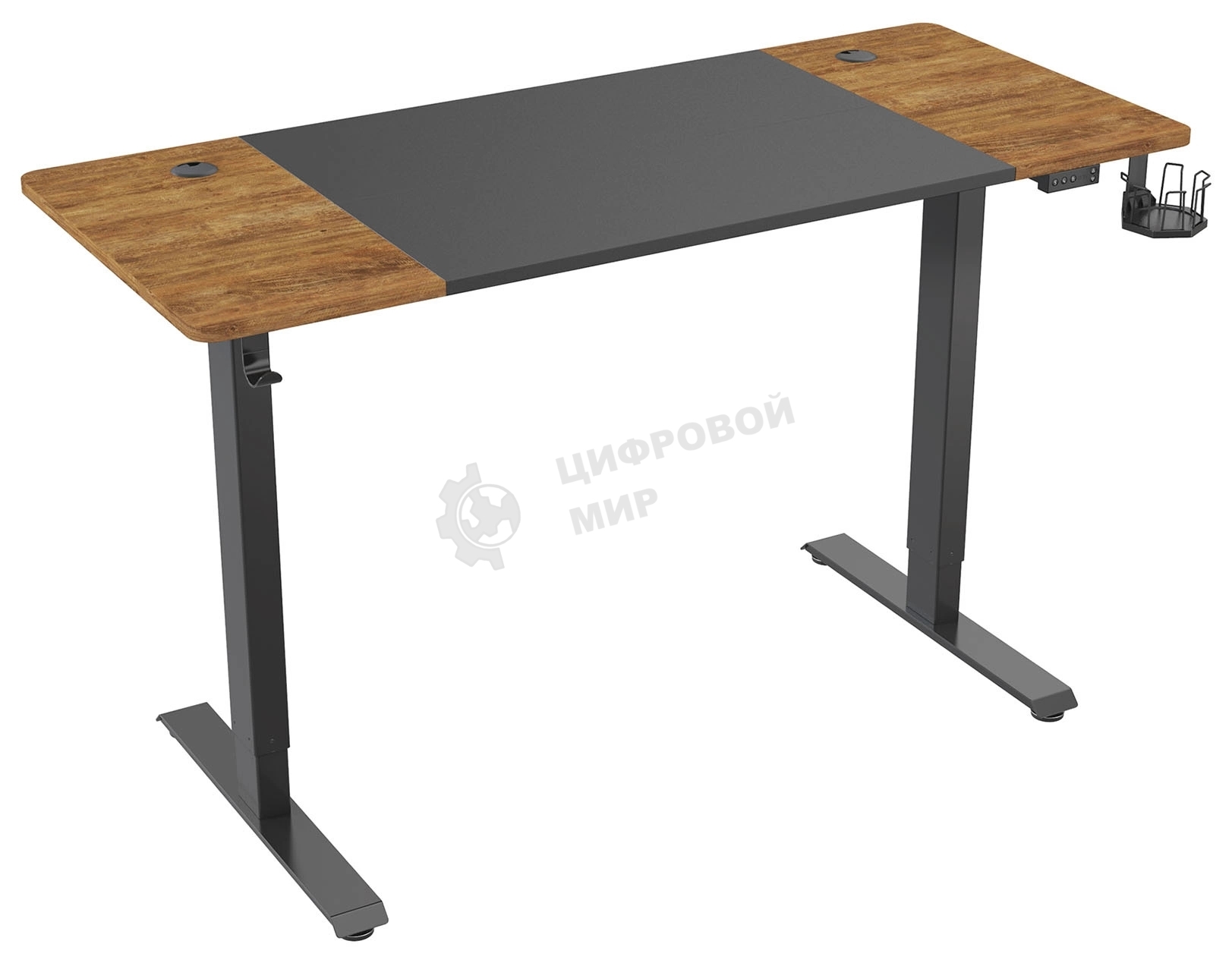 Стол игровой Cactus CS-EDL-BAWD столешница МДФ черный дуб антик, каркас черный