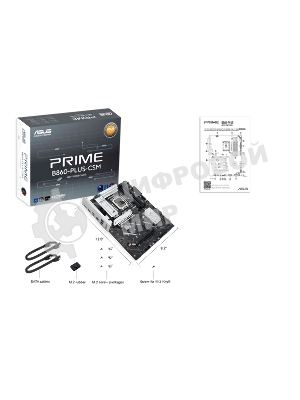 Материнская плата ASUS PRIME B860-PLUS-CSM, LGA1851, Intel B860, 4xDDR5, 4xSATA, 3xM.2, 2xPCIe x16, DisplayPort, HDMI, 1x2.5Gb LAN, USB Type-C, 3x3.5 мм, 7.1, ATX