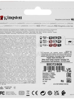 Флеш карта microSDHC 8Gb Class10 Kingston <SDCIT2/8GbSP> Industrial Temperature Class UHS-I без адаптера