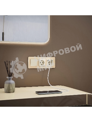 Рамка на 3 поста Elite (айвори, стекло) W0032443
