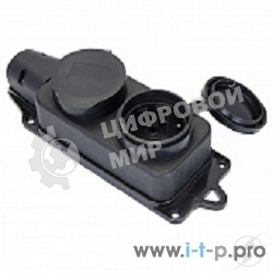 Роз. двухмест. с защит. крышками каучуковая 230В 2P+PE 16A IP44 EKF PROxima