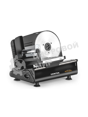 Ломтерезка Centek CT-1381 черный, 150 Вт толщина нарезки 3-20мм, съемная каретка, спец. держатель