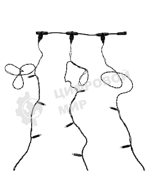 Гирлянда Neon-night LED ClipLight 24V, 3 нити по 10 метров, цвет диодов белый