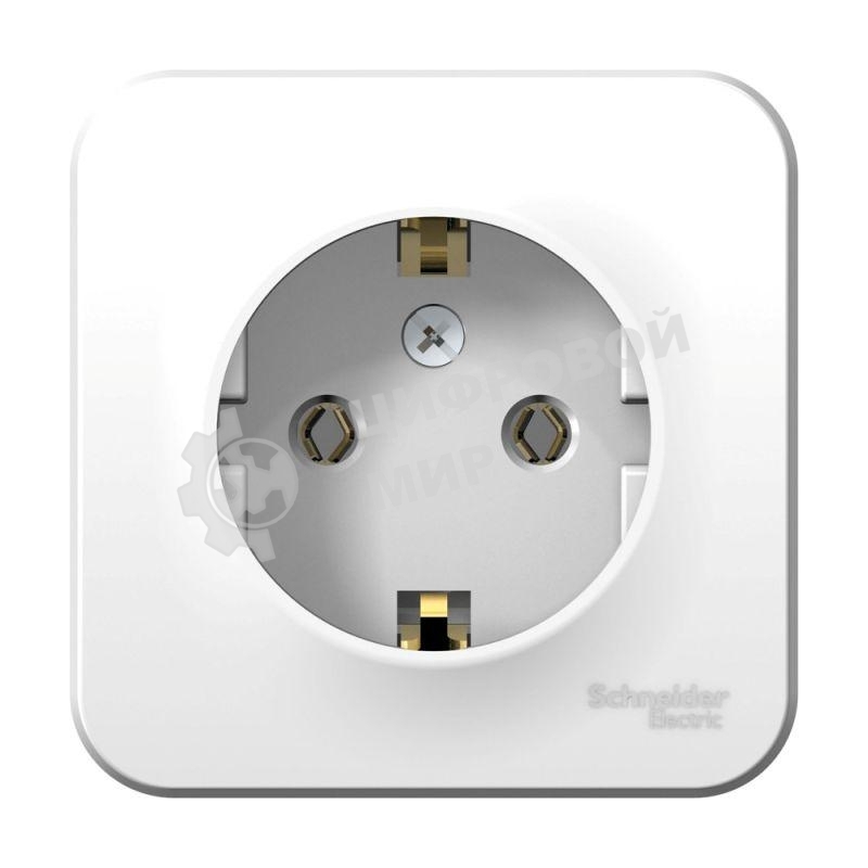 Розетка с/з без шторок 16А, 250В, изолир. пластина SE Blanca наруж Бел