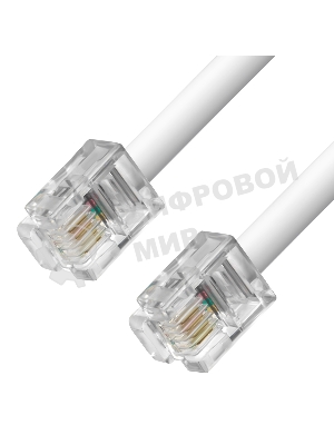 Телефонный шнур Greenconnect удлинитель для аппарата 10.0m GCR-TP6P4C-10.0m, 6P4C (джек 6p4c - jack 6p4c) белый Greenconnect Телефонный шнур удлинитель для аппарата 10.0m GCR-TP6P4C-10.0m, 6P4C (джек 6p4c - jack 6p4c) белый
