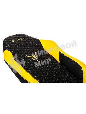 Кресло Knight Neon черный/желтый, экокожа, 120 кг, механизм качания