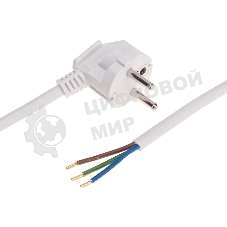 Шнур электрический с вилкой Rexant ПВС 3х1,5 мм², 2м белый