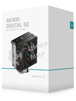 Устройство охлаждения(кулер) Deepcool AK400 Digital SE Soc-AM5/AM4/1200/1700/1851 черный 4-pin 19-28dB Al+Cu LCD 220W 812gr Ret (R-AK400-BKADMN-GJD)