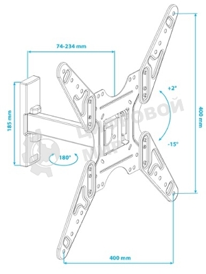 Кронштейн KROMAX OPTIMA-413 черный 20