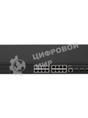 Коммутатор 20-портовый гигабитный управляемый с PoE Dahua DH-S4220-16GT-240, уровень L2, 16xRJ45 1Gb PoE, 2xRJ45 1Gb, 2xSFP 1Gb, суммарно до 240Вт, коммутация 56 Гбит/с, MAC-таблица 8к, металл
