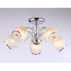 Светильник Ambrella light TR3188/5 CH/CL/FR хром/прозрачный/белый матовый E27/5 max 40W D600*285
