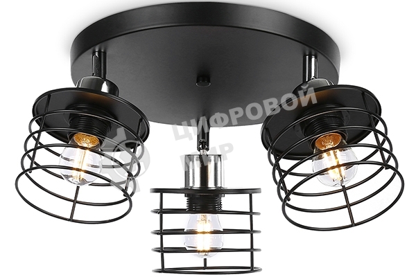 Светильник Ambrella light TR8092/3 BK/CH черный/хром E27*3 max 40W D372*190