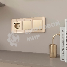 Рамка на 3 поста Elite (айвори, стекло) W0032443