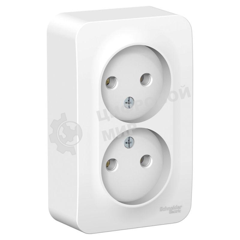 Розетка 2-ая б/з без шторок 16А, 250 В, изолир. пластина SE Blanca наруж Бел