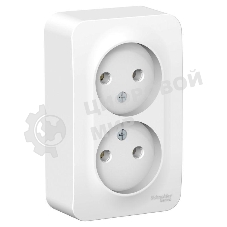 Розетка 2-ая б/з без шторок 16А, 250 В, изолир. пластина SE Blanca наруж Бел