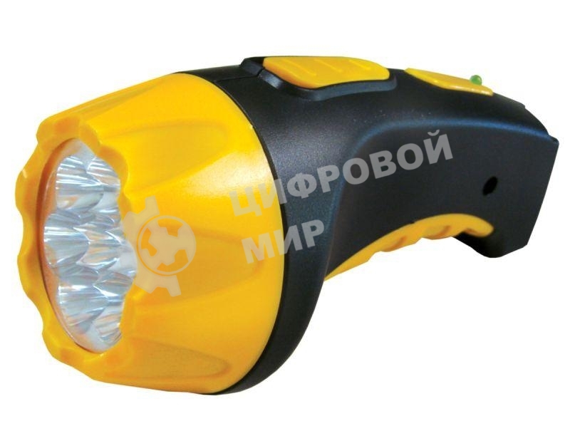 Фонарь LED 3807 (аккум 220В черный/жел. 7 LED; 2 режима SLA пласт. короб) Ultraflash 9216