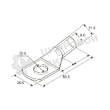 Наконечник Rexant ТМЛ 25–10–8 (25 мм²-Ø 10 мм) ГОСТ 7386-80 (в упак. 5 шт.)