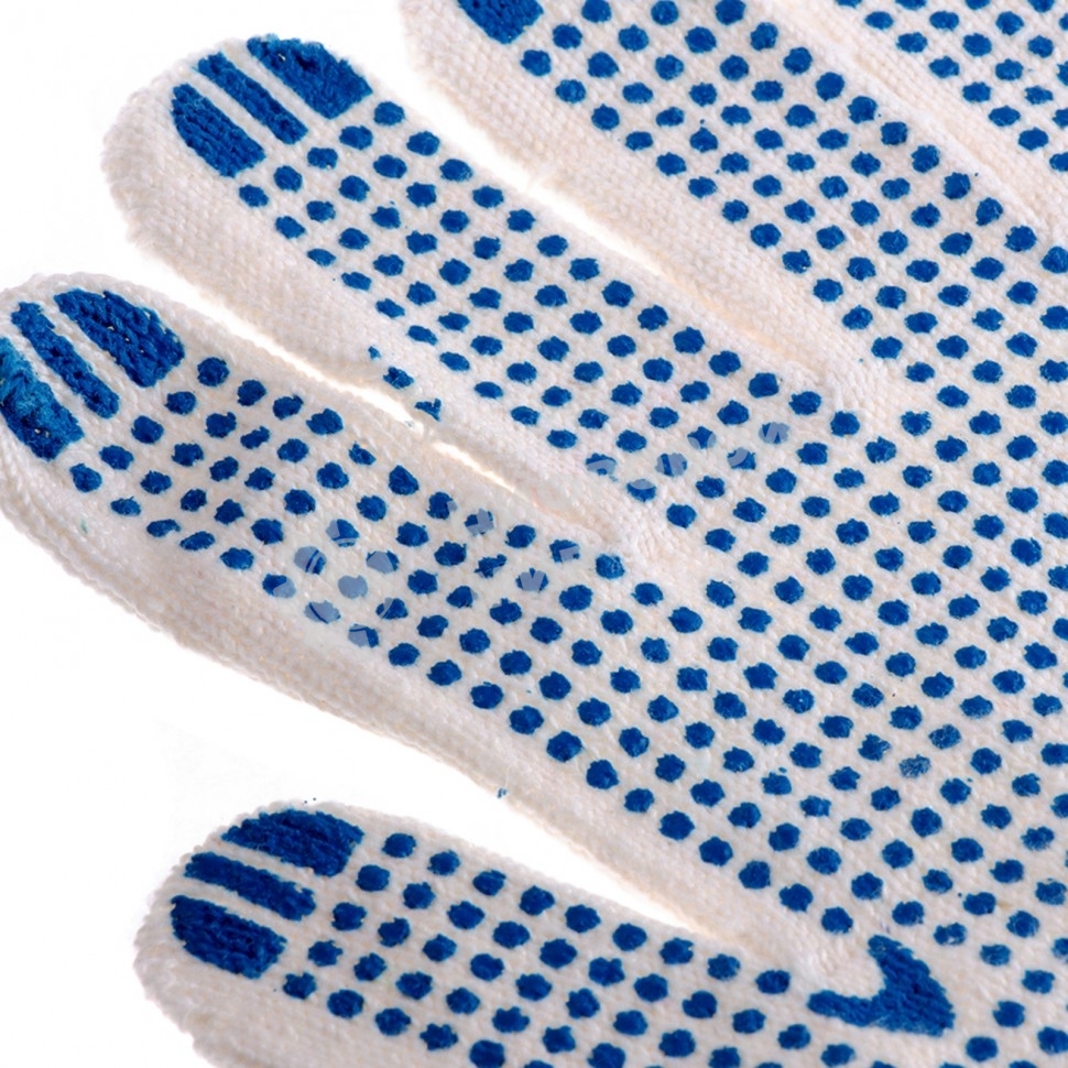 Перчатки трикотажные, с ПВХ точкой, 10 класс, стикер Россия