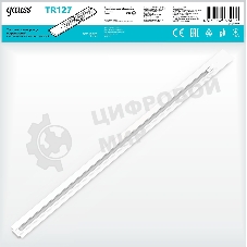 Шинопровод Gauss встраиваемый 1м белый (с адаптером питания и заглушкой)