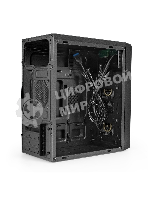 Компьютерный корпус Minitower ExeGate mEVO-7803-XP500 (mATX, БП XP500 с вент. 12см, 2*USB+1*USB 3.0, HD аудио, черный, 2 вент. 12см с RGb подсветкой)