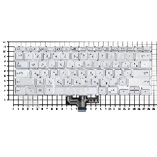 Клавиатура для ноутбука Asus ZenBook 14 UX434 серебристая с подсветкой
