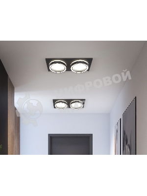 Светильник Ambrella light TN52424/2 BK/FR черный/белый матовый GX53 max 12W 210*105*45