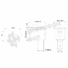 Выключатель клавишный Rexant 250V 3А (2с) ON-OFF черный Micro