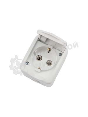 Розетка одноместная Kranz Mini OG открытой установки с заземлением, IP54 белая