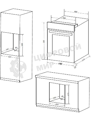 Шкаф духовой электрический Maunfeld EOEM516BG, 45 см, 51 л, бежевый, встраиваемый