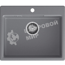 Мойка GRANFEST URBAN 658 1-чаша 580x490мм, монтаж: врезной, материал: кварц, темно-серый