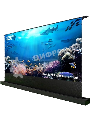 Экран Cactus 148x263см FloorRising CS-PSFRALR-263X148 16:9 напольный рулонный черный (моторизованный привод)