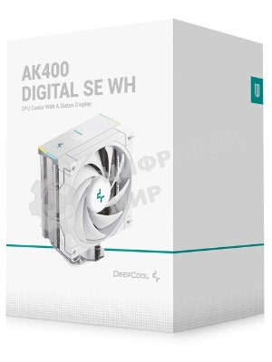 Устройство охлаждения(кулер) Deepcool AK400 Digital SE Wh ARGb Soc-AM5/AM4/1200/1700/1851 белый 4-pin 19-28dB Al+Cu LCD 220W 812gr Ret (R-AK400-WHADMN-GJD)