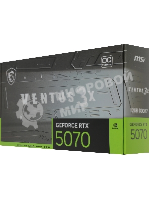 Видеокарта MSI GeForce RTX 5070 VENTUS 3X OC, 12 GB GDDR7, 192 bit, 3xDisplayPort, HDMI, GPU 2295 MHz