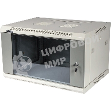 Шкаф настенный Lanmaster TWT-CBWPG-9U-6X6-GY 9U 600x600мм пер.дв.стекл съемные бок.пан. 60кг серый