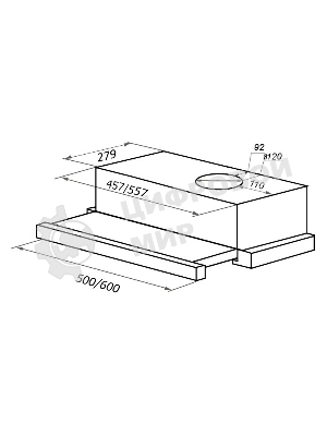 Вытяжка встраиваемая Maunfeld VS Light 50 нержавеющая сталь, 50 см, 520 куб. м/ч, 56 дБ