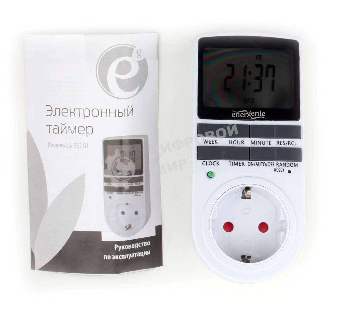 Таймер электрический Energenie EG-SST-01, LCD-дисплей 2,3″, белый