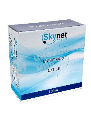 Кабель SkyNet Standart UTP indoor 4x2x0,48, медный, FLUKE TEST, кат.5e, однож., 100 м, box, серый