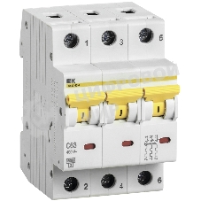 Выключатель автоматический трехполюсный ВА47-60M 3Р 63А 6кА С MVA31-3-063-C IEK