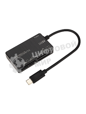 Кард-ридер Rexant 18-4118/черный/MS/MS PRODUO/M2/MMC/SD/microSD/microSDHC/microSDXC/USB Type-C/пластик