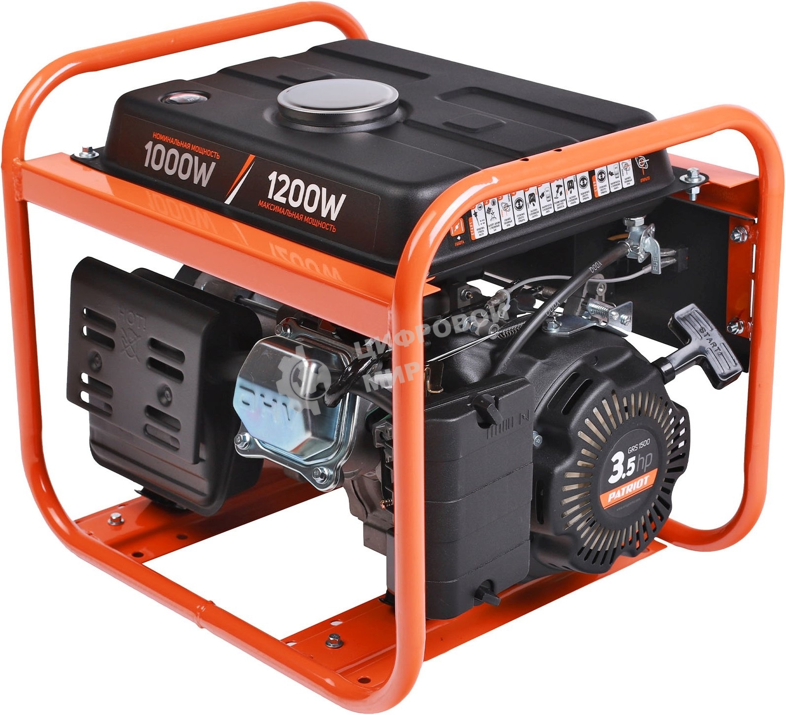 Электрогенератор бензиновый Patriot GRS 1500, 1.2 кВт, 62 дБ, 24 кг