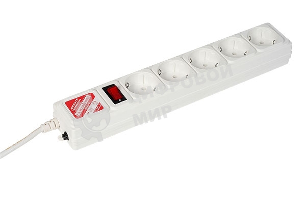 Сетевой фильтр Powercube SPG-B-15-WHITE 5 м, 5 розеток, белый, коробка
