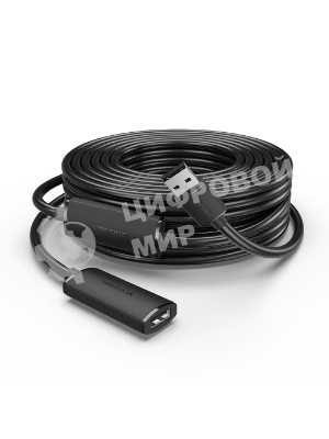 Активный кабель-удлинитель Vention USB 2.0 AM/AF с усилителем - 20м черный