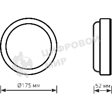 Светильник ЖКХ Elementary круг 20W 1680lm 6500K 160-260V IP65 D175*52мм белый LED