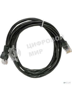 Патч-корд UTP Cablexpert PP12-1.5M/BK кат.5e, 1.5м, литой, многожильный черный