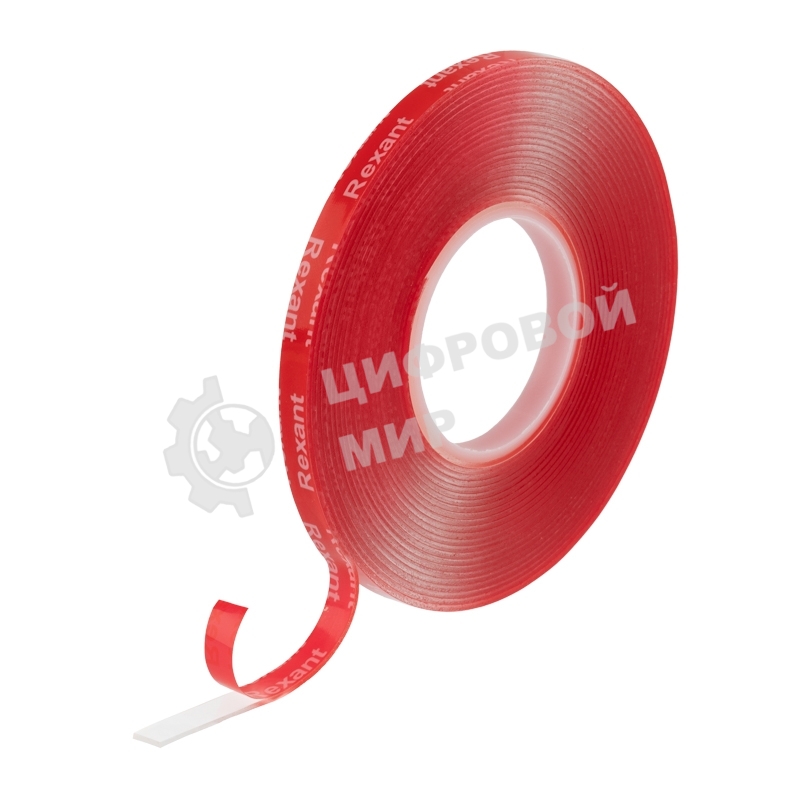 Лента клейкая двухсторонняя Rexant прозрачная, на VHB акриловой основе, 6 мм х 5 м