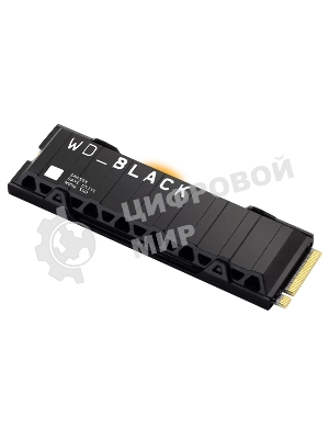 Накопитель SSD WD 1Tb Black SN850X, M.2(22x80мм), NVMe, PCIe 4.0 x4, 3D TLC, R/W 7300/6300Mb/s, IOPs 800 000/1 100 000, TbW 600, DWPD 0.3, with Heat Spreader (12 мес.)
